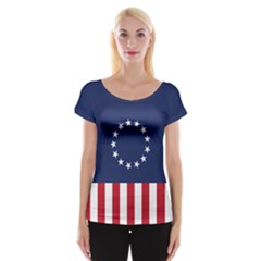 Betsy Ross flag USA America United States 1777 Thirteen Colonies vertical Cap Sleeve Top