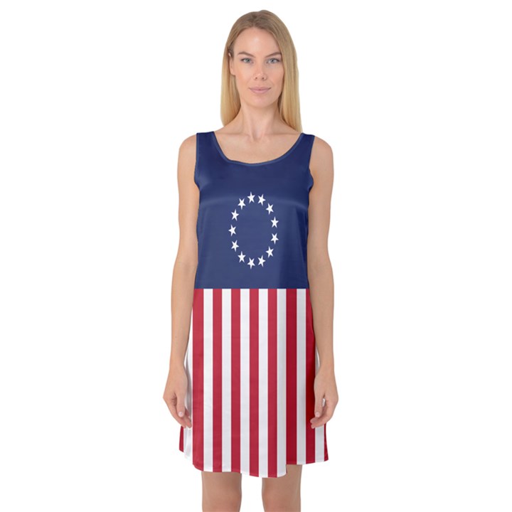 Betsy Ross flag USA America United States 1777 Thirteen Colonies vertical Sleeveless Satin Nightdress