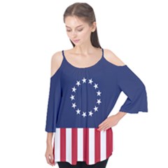 Betsy Ross flag USA America United States 1777 Thirteen Colonies vertical Flutter Tees