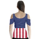 Betsy Ross flag USA America United States 1777 Thirteen Colonies vertical Butterfly Sleeve Cutout Tee  View2