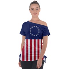 Betsy Ross flag USA America United States 1777 Thirteen Colonies vertical Tie-Up Tee