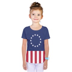 Betsy Ross flag USA America United States 1777 Thirteen Colonies vertical Kids  One Piece Tee