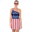 Betsy Ross flag USA America United States 1777 Thirteen Colonies vertical One Soulder Bodycon Dress View1