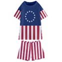 Betsy Ross flag USA America United States 1777 Thirteen Colonies vertical Kids  Swim Tee and Shorts Set View1