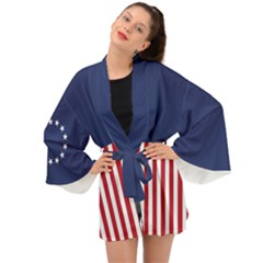 Betsy Ross flag USA America United States 1777 Thirteen Colonies vertical Long Sleeve Kimono