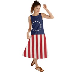 Betsy Ross Flag Usa America United States 1777 Thirteen Colonies Vertical Summer Maxi Dress by snek