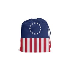 Betsy Ross Flag Usa America United States 1777 Thirteen Colonies Vertical Drawstring Pouch (small) by snek