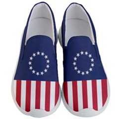 Betsy Ross flag USA America United States 1777 Thirteen Colonies vertical Men s Lightweight Slip Ons