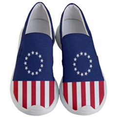 Betsy Ross flag USA America United States 1777 Thirteen Colonies vertical Women s Lightweight Slip Ons