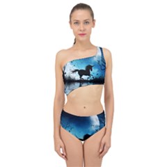 Wonderful Unicorn Silhouette In The Night Spliced Up Two Piece Swimsuit by FantasyWorld7