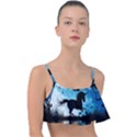 Wonderful Unicorn Silhouette In The Night Frill Bikini Top View1