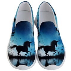 Wonderful Unicorn Silhouette In The Night Men s Lightweight Slip Ons by FantasyWorld7