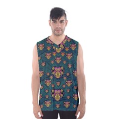 Hearts And Sun Flowers In Decorative Happy Harmony Men s Sportswear