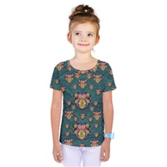 Hearts And Sun Flowers In Decorative Happy Harmony Kids  One Piece Tee