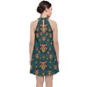 Hearts And Sun Flowers In Decorative Happy Harmony Velvet Halter Neckline Dress  View2