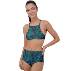 Essence Of A Peacock High Waist Tankini Set by bloomingvinedesign