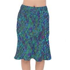 Essence Of A Peacock Short Mermaid Skirt by bloomingvinedesign