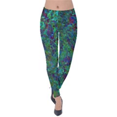 Essence Of A Peacock Velvet Leggings by bloomingvinedesign