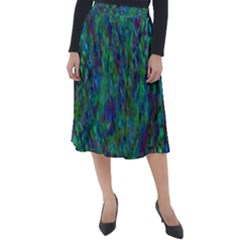 Essence Of A Peacock Classic Velour Midi Skirt  by bloomingvinedesign