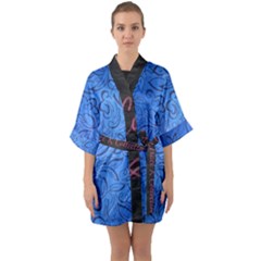 Fashion Week Runway Exclusive Design By Traci K Half Sleeve Satin Kimono  by tracikcollection