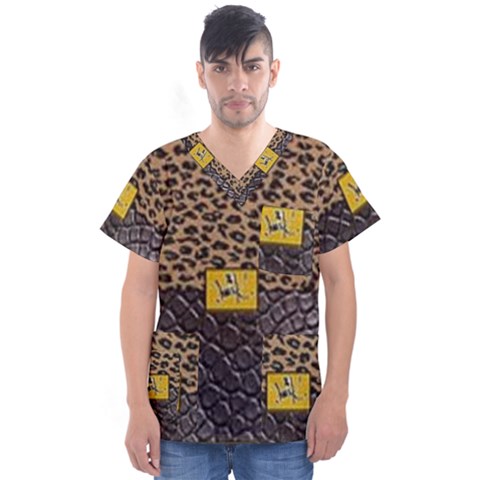 Cougar By Traci K Men s V-neck Scrub Top by tracikcollection