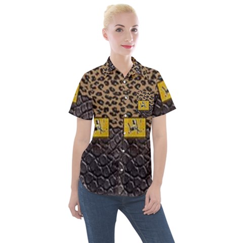 Cougar By Traci K Women s Short Sleeve Pocket Shirt by tracikcollection