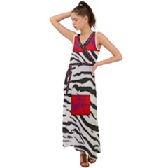 Striped By Traci K V-neck Chiffon Maxi Dress