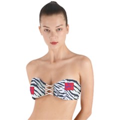 Striped By Traci K Twist Bandeau Bikini Top