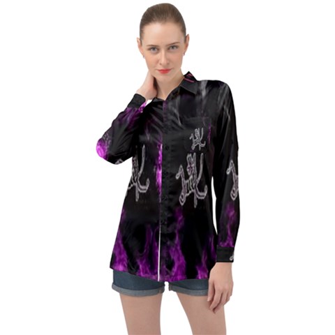 Fushion By Traci K Long Sleeve Satin Shirt by tracikcollection