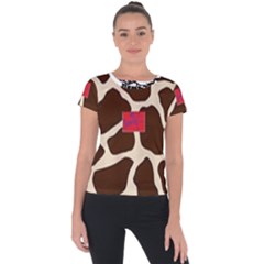 Giraffe By Traci K Short Sleeve Sports Top  by tracikcollection