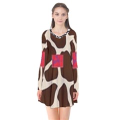 Giraffe By Traci K Long Sleeve V-neck Flare Dress by tracikcollection