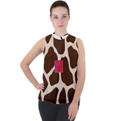 Giraffe By Traci K Mock Neck Chiffon Sleeveless Top by tracikcollection