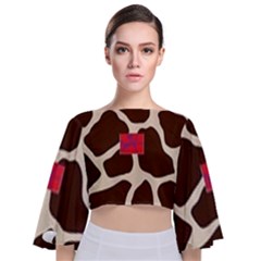 Giraffe By Traci K Tie Back Butterfly Sleeve Chiffon Top by tracikcollection