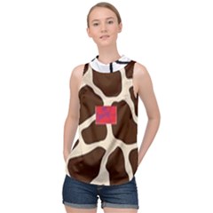 Giraffe By Traci K High Neck Satin Top by tracikcollection