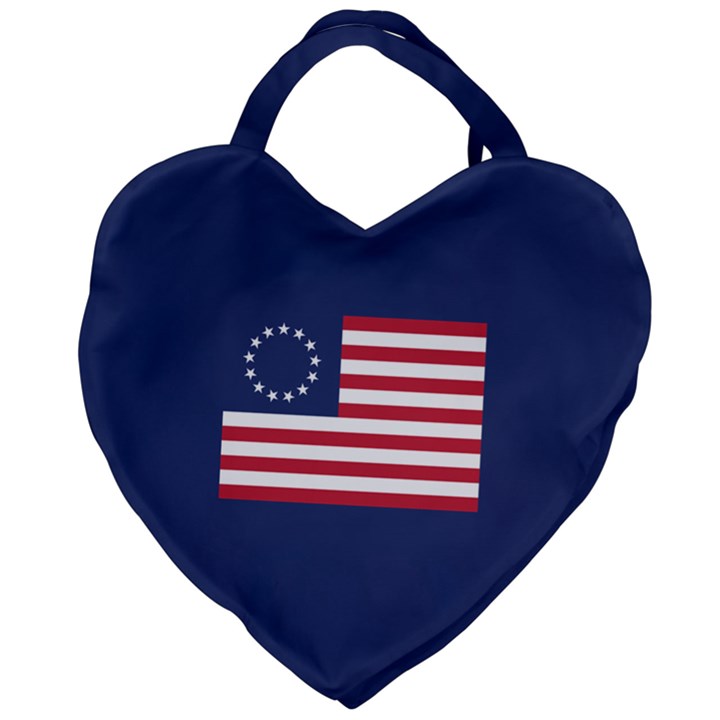 Betsy Ross flag USA America United States 1777 Thirteen Colonies MAGA  Giant Heart Shaped Tote