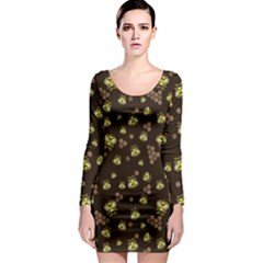 Honey Bee Long Sleeve Bodycon Dress Chocolate by trulycreative