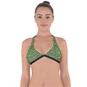 Pepe the Frog Face pattern Green Kekistan meme Halter Neck Bikini Top View1