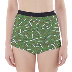 Pepe The Frog Face Pattern Green Kekistan Meme High-waisted Bikini Bottoms by snek