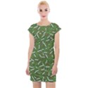 Pepe the Frog Face pattern Green Kekistan meme Cap Sleeve Bodycon Dress View1