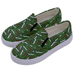 Pepe The Frog Face Pattern Green Kekistan Meme Kids  Canvas Slip Ons by snek