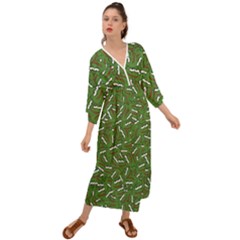 Pepe The Frog Face Pattern Green Kekistan Meme Grecian Style  Maxi Dress by snek