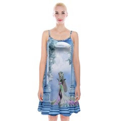 Cute Fairy With Dove Spaghetti Strap Velvet Dress by FantasyWorld7