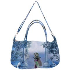 Cute Fairy With Dove Removal Strap Handbag by FantasyWorld7