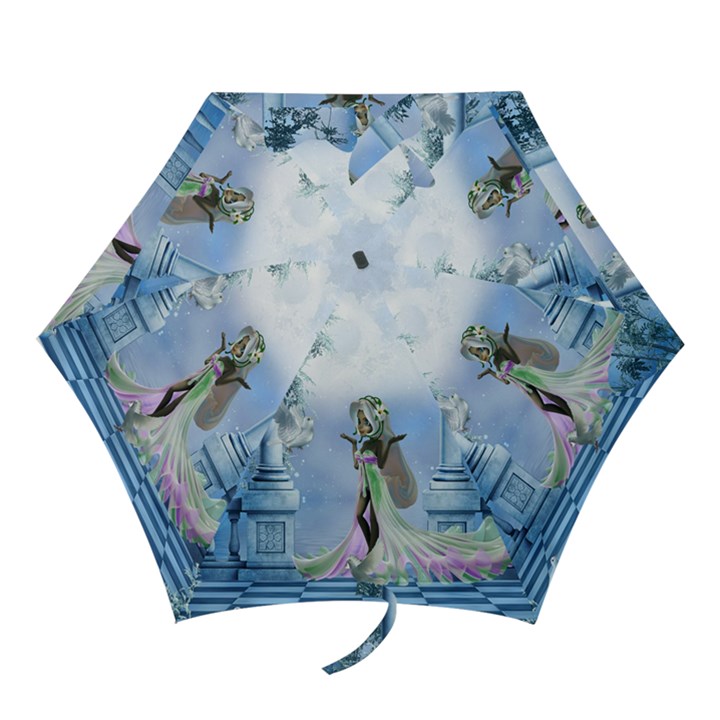 Cute Fairy With Dove Mini Folding Umbrellas