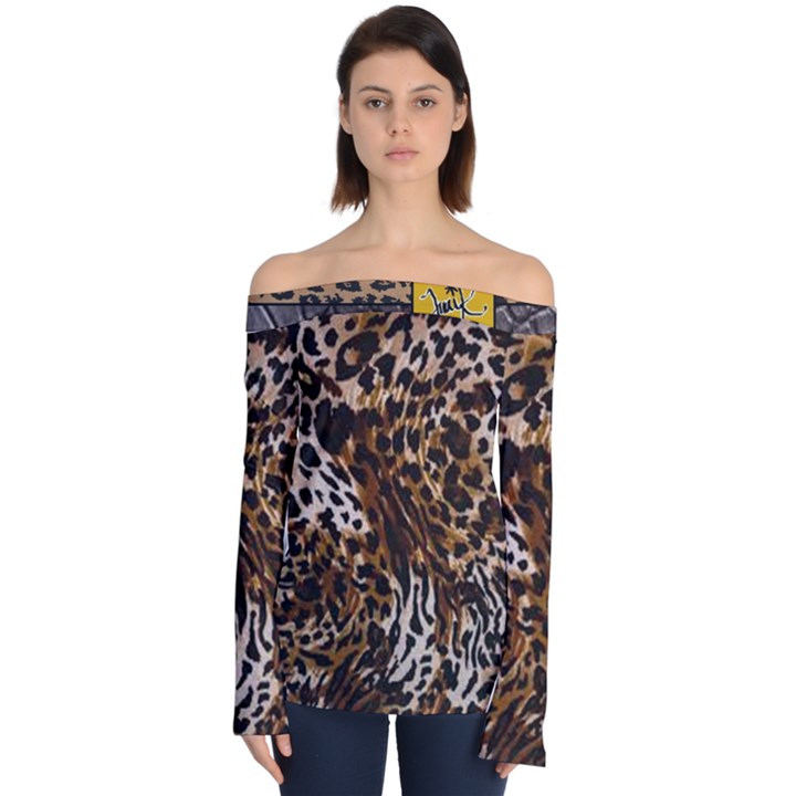 Cheetah by Traci K Off Shoulder Long Sleeve Top