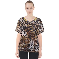 Cheetah By Traci K V-neck Dolman Drape Top by tracikcollection