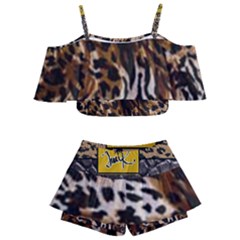 Cheetah By Traci K Kids  Off Shoulder Skirt Bikini by tracikcollection