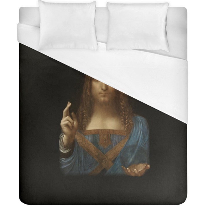 Salvator Mundi Leonardo DaVindi 1500 Jesus Christ Savior of the World Original Paint Most expensive in the world Duvet Cover (California King Size)