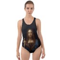 Salvator Mundi Leonardo DaVindi 1500 Jesus Christ Savior of the World Original Paint Most expensive in the world Cut-Out Back One Piece Swimsuit View1