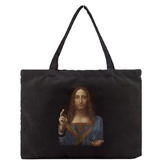 Salvator Mundi Leonardo Davindi 1500 Jesus Christ Savior Of The World Original Paint Most Expensive In The World Zipper Medium Tote Bag by snek